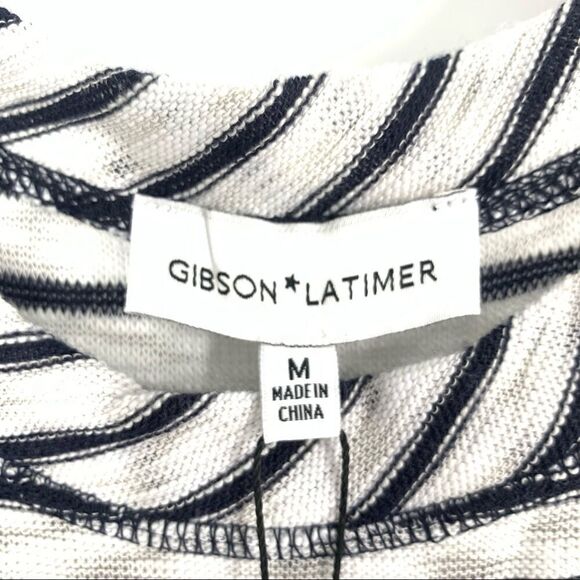 Gibson Latimer Striped Knit Sleeveless Top, Navy Off White, Size M - Picture 6 of 6